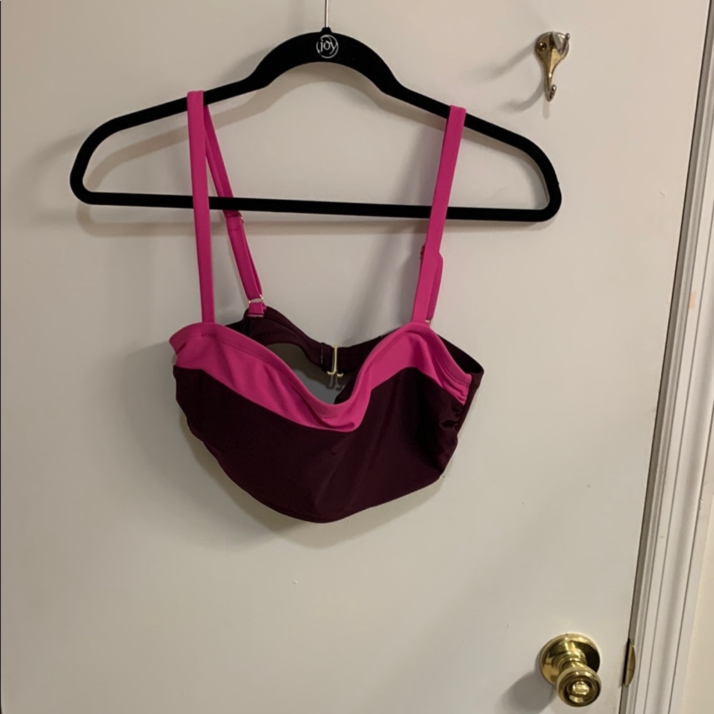 Stylish Pink and Brown Bikini Top